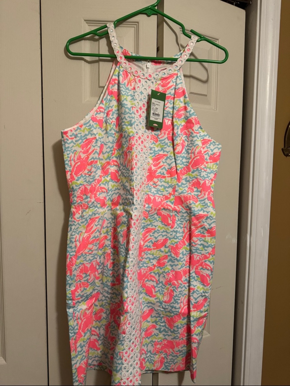 Lilly Pulitzer Neon Pink Multi Halter Mini Dress